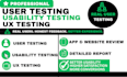 do user testing UX testing, usability testing and website app review
