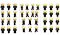 create custom 2d pixel art character sprite sheet animation for game assets