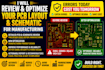 review and optimize your pcb layout, pcb schematic for manufacturing
