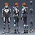 draw a detailed character turnaround with multiple views