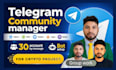 be telegram community manager with 30 account by chat in your crypto project