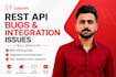 resolve laravel rest API bugs and integration issues