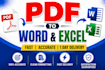 convert scanned PDF to word and excel format