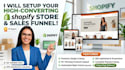 setup shopify store customization, product upload, and sales funnel
