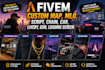 do custom fivem map, mlo, script, fivem chain, car, livery gun, loading screen