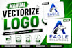 manually vectorize, redraw, trace, recreate your logo