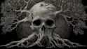 draw dark art illustration with engraving style
