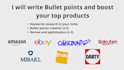 write the bullet points of your products