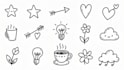 create hand drawn doodle art icons