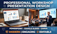 design a professional workshop presentation, training PPT, and seminar slides