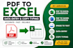 accurate PDF to excel conversion, and data entry