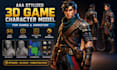 create aaa stylized 3d game character model for games and animation