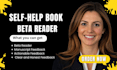 beta read your self help and motivational book with honest, actionable feedback