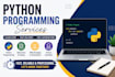 do basic python programming tasks, scripts and bug fixing