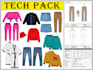 create professional clothing tech pack, sewing pattern and flat sketch
