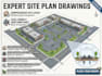 do site grading, site plan, topographic survey drawings, road design alignment