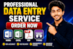do data entry , excel data entery , PDF to word