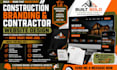 do construction branding, contractor website, remodeling logo for contractors