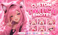 create custom twitch emotes, gif text emotes, sub badges with live2d rigging fd