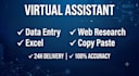 be your virtual assistant for data entry excel web research