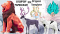 do low poly DIY geometric 3d model object, animal template 3d papercraft