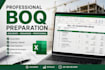 prepare a professional bill of quantities boq in excel