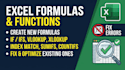 write excel formulas, functions and fix formula errors