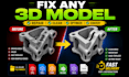 fix 3d model file stl obj 3mf optimization for 3d printing