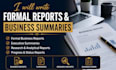 write formal reports, summaries and business forms