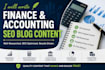 write finance and accounting SEO blog content