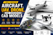 design aircraft, uav, drone, and aerospace cad models