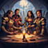 design a dnd party art and group art