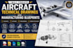 create aircraft technical drawings and manufacturing blueprints