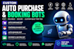 do custom auto purchase bot, pokemon payment botm auto booking bot, buying bot