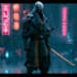 cyberpunk samurai street warrior art desing