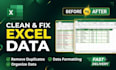 clean, format and fix microsoft excel spreadsheets