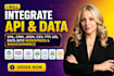 integrate API, XML crm, json CSV ftp, url, data into, wordpress, and woocommerce