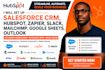 setup slack zapier salesforce CRM xero hubspot google sheets outlook make notion