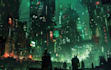 do cyberpunk futuristic city art