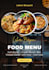 design restaurant menu flyer , biryani , pizza poster