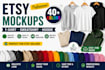 create etsy t shirt, sweatshirt and hoodie mockups