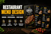 design digital restaurant menu, menu board and cafe menu
