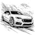 make cool car line art illustration