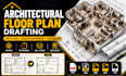 do architectural floor plan drafting, PDF to cad, house plan redraw, cad design