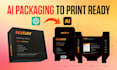 prepare ai generated box, label, or pouch designs for professional printing