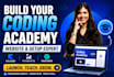 build your coding academy website and setup kajabi thinkific teachable expert