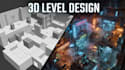 design 3d game environment, game level design layout blockout and unity lighting