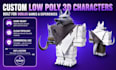 design stylized low poly roblox characters and npcs