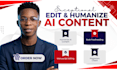 humanize ai content, rewrite and edit ai generated text, plagiarism check