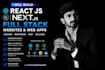 build a responsive full stack react js and next js website
